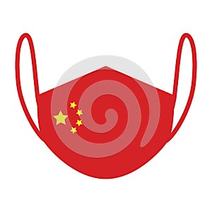 Ikona zdravotní hvězdy v barvy z čínština vlajka. epidemie v. z karanténa 